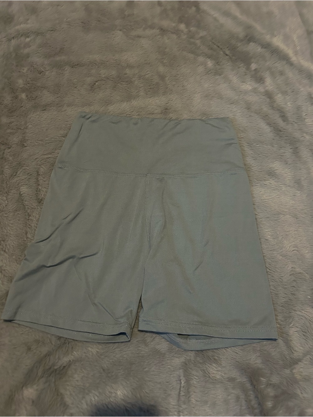 Seamless High-Waist Athletic Bike Shorts - Sage Green